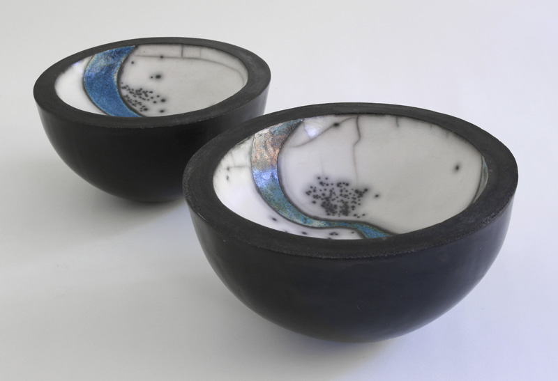  Double walled bowls 10.5 x 20.5 and 12 x 25cm 