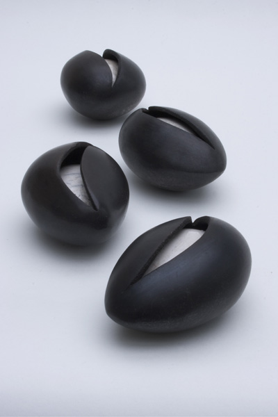 Clay 'pebble' within 'pebble' 5 x 9 x 6.5cm 